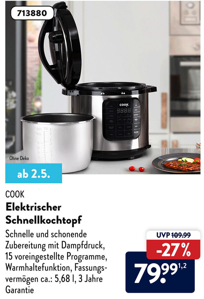 Cook Elektrischer Schnellkochtopf Angebot bei Aldi Süd