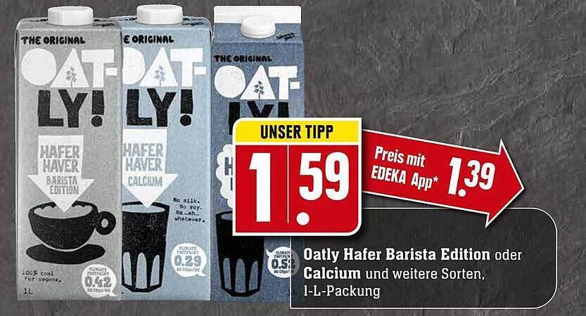 Oatly Hafer Barista Edition Oder Calcium Angebot Bei Scheck In Center