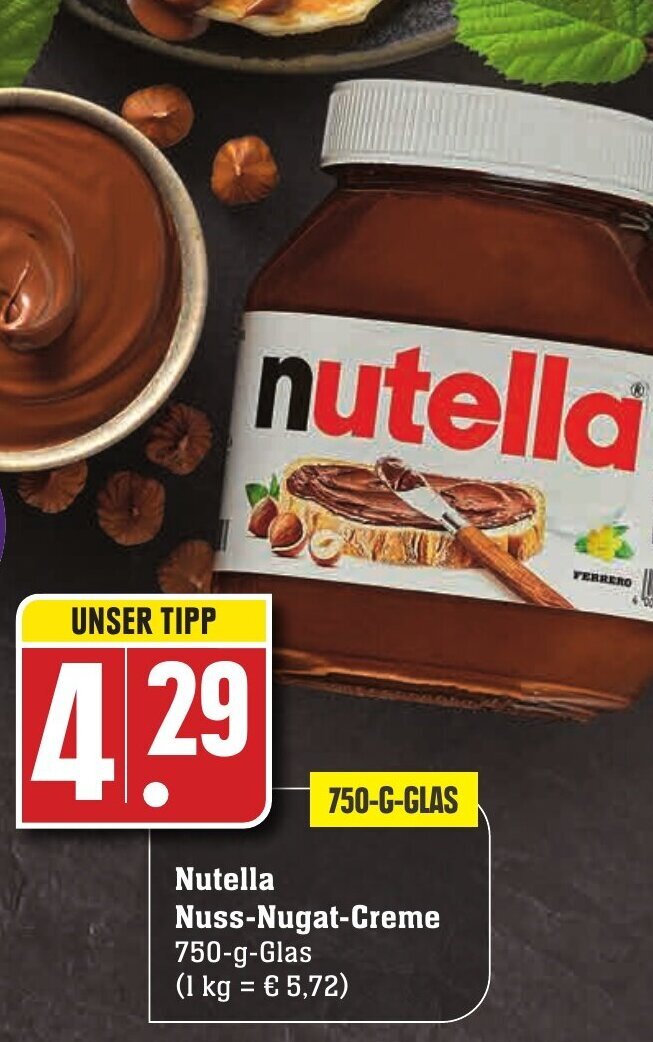 Nutella Nuss Nugat Creme 750 G Glas Angebot Bei Edeka Neukauf