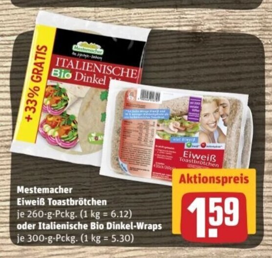 Mestemacher Eiweiss Toastbrotchen G O Ital Bio Dinkel Wraps G