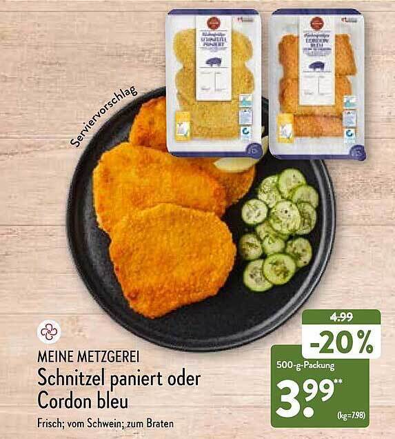 Meine Metzgerei Schnitzel Paniert Oder Cordon Bleu Angebot Bei Aldi Nord