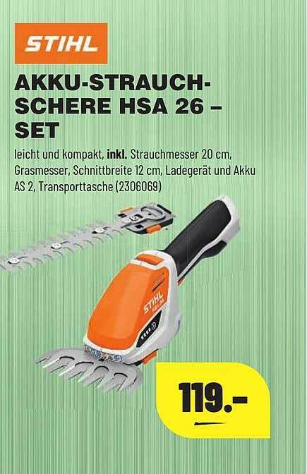 Akku Strauch Schere Hsa Set Stihl Angebot Bei Leitermann Baumarkt