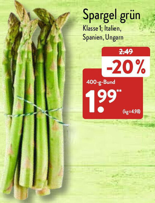 Spargel Gr N G Bund Angebot Bei Aldi Nord