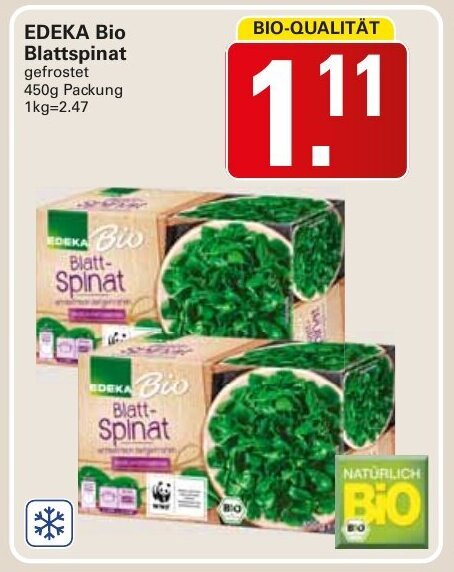 Edeka Bio Blattspinat G Packung Angebot Bei Wez