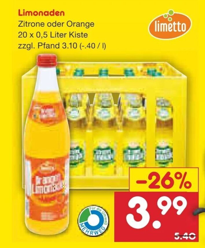 Limetto Limonaden 20 500ml Angebot Bei Netto Marken Discount