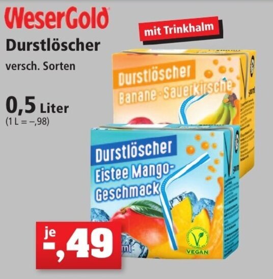 WeserGold Durstlöscher 0 5 Liter Angebot bei Thomas Philipps