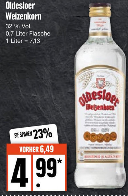 Oldesloer Weizenkorn Liter Flasche Angebot Bei Edeka