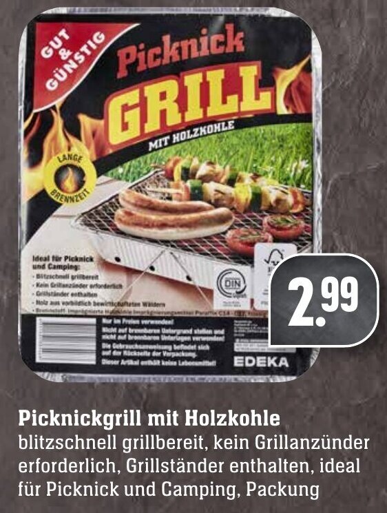 Gut G Nstig Picknickgrill Mit Holzkohle Angebot Bei Edeka Neukauf