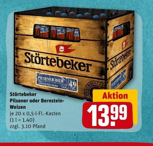 Störtebeker pilsener oder bernstein weizen Angebot bei REWE