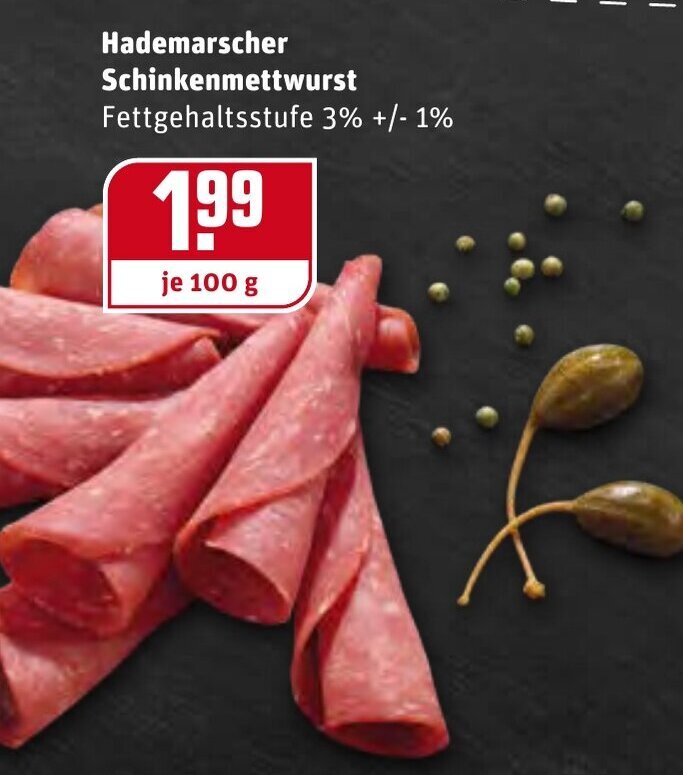 Hademarscher Schinkenmettwurst 100 G Angebot Bei REWE