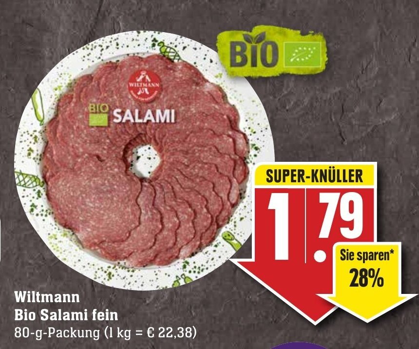 Wiltmann Bio Salami Fein G Packung Angebot Bei Edeka Neukauf