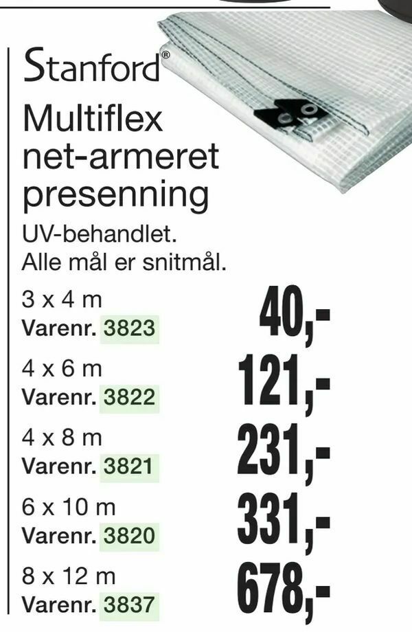 Multiflex Net Armeret Presenning Tilbud Hos Harald Nyborg