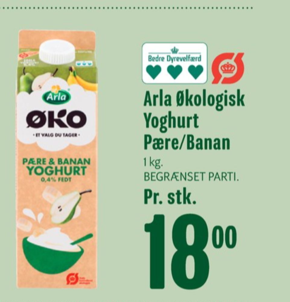 Arla yoghurt pære banan tilbud hos Min Købmand