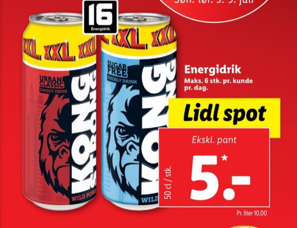 Kong Strong Energidrik Tilbud Hos Lidl