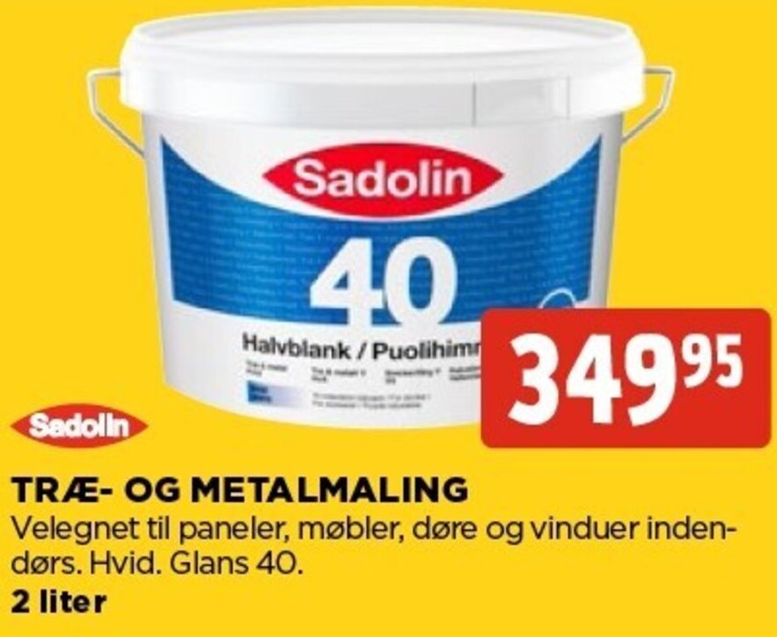 Sadolin Tr Og Metalmaling Liter Tilbud Hos Jem Fix