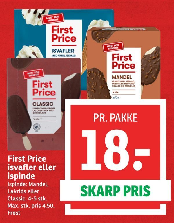 First Price Isvafler Eller Ispinde Tilbud Hos SPAR