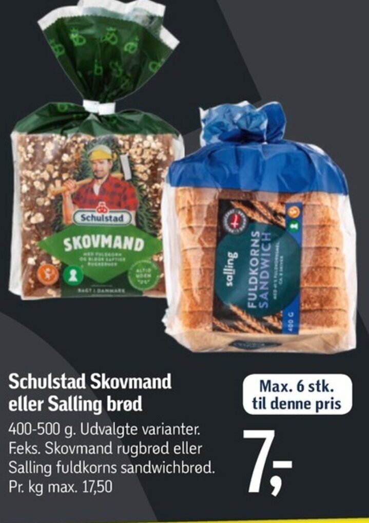 Schulstad Skovmand eller Salling brød tilbud hos Føtex