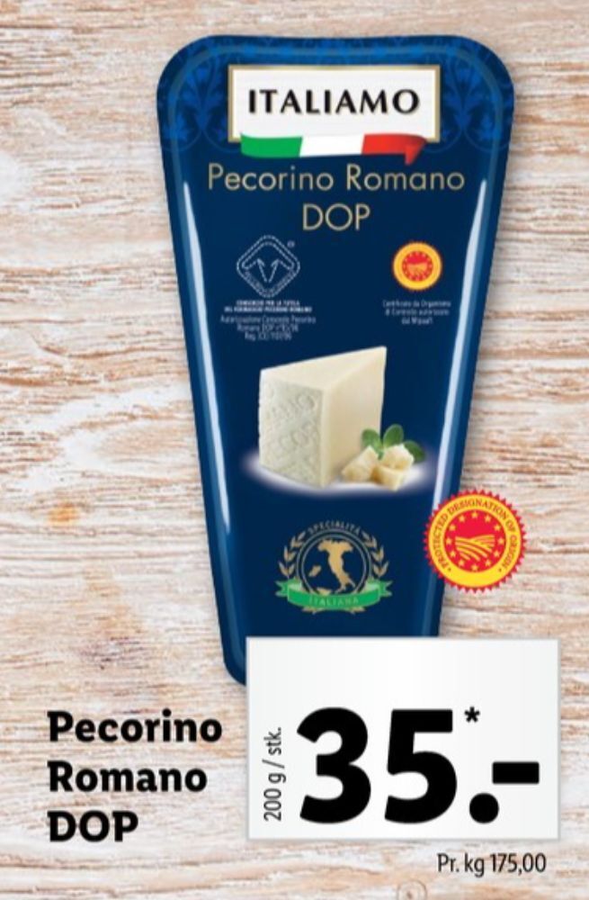 Italiamo Specialost Pecorino Romano Dop Tilbud Hos Lidl