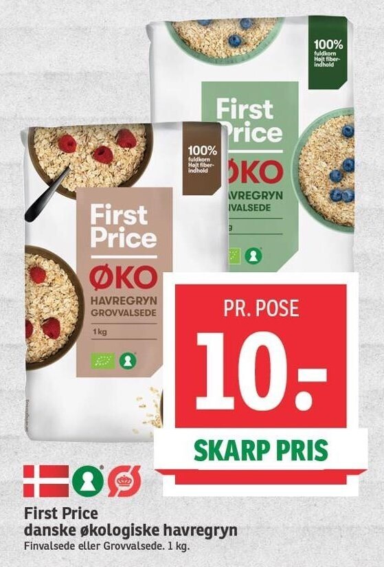 First Price Danske Kologiske Havregryn Tilbud Hos Spar