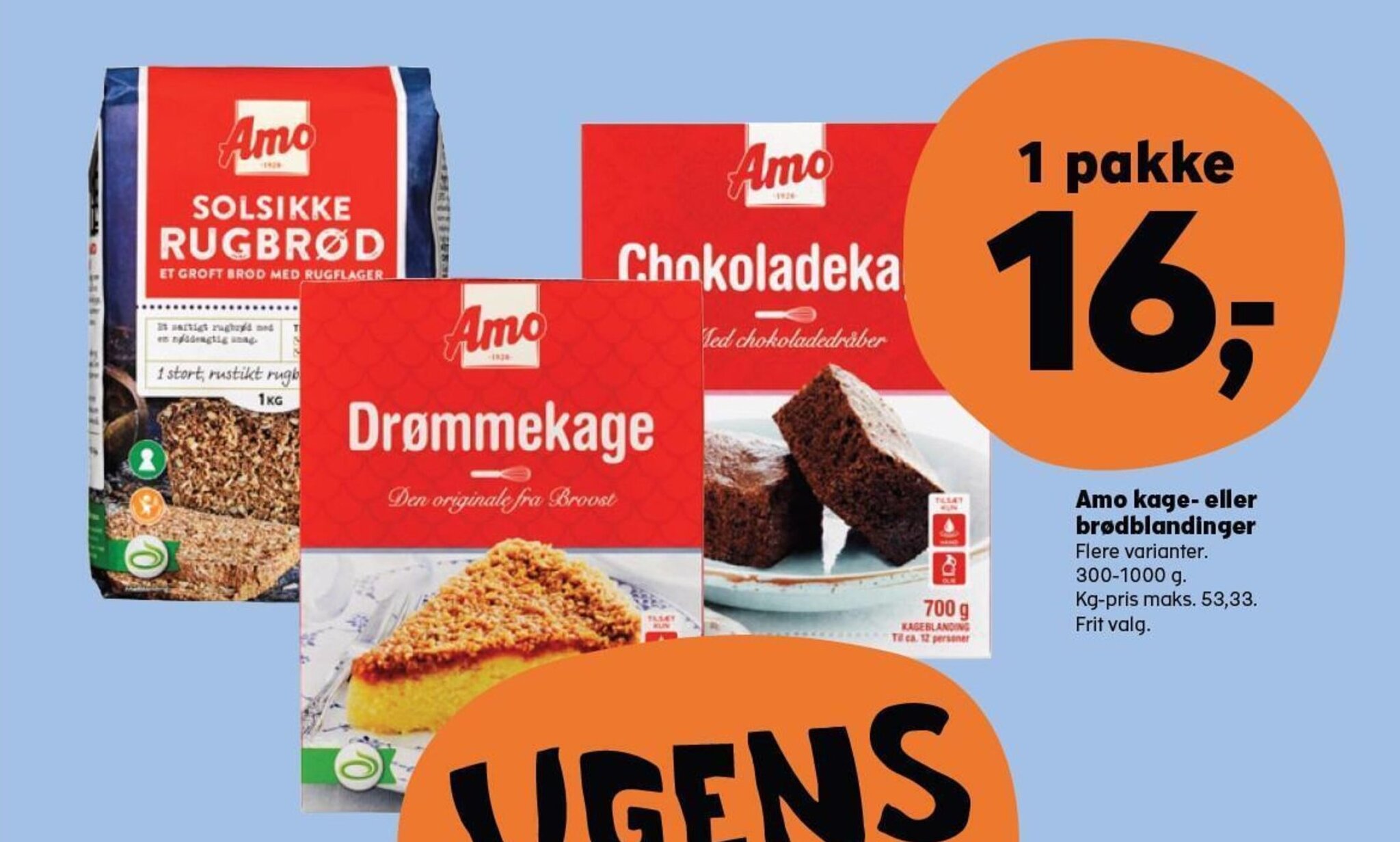 Amo kage eller brødblandinger tilbud hos SuperBrugsen