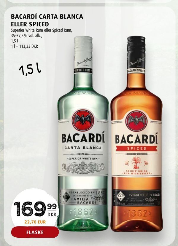 Bacardí carta blanca eller spiced tilbud hos Scandinavian Park