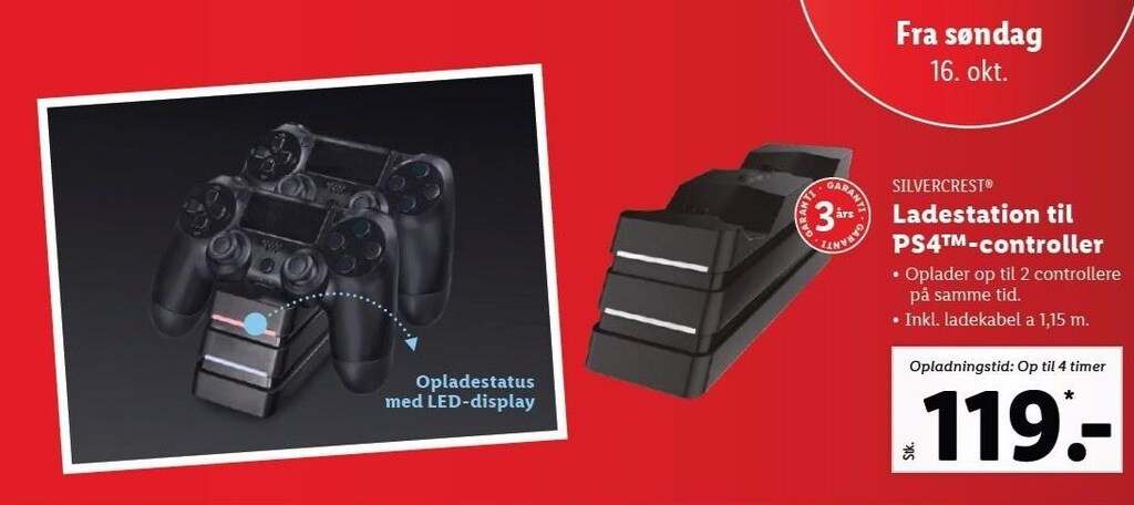 Ladestation Til Ps4 Controller Tilbud Hos Lidl