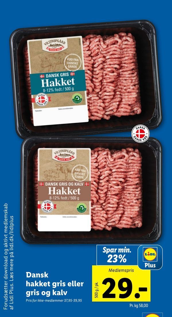 Dansk Hakket Gris Eller Gris Og Kalv Tilbud Hos Lidl