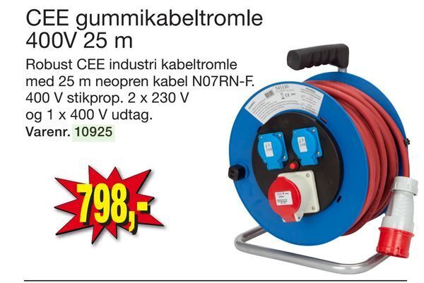 Cee Gummikabeltromle 400v 25 M Tilbud Hos Harald Nyborg