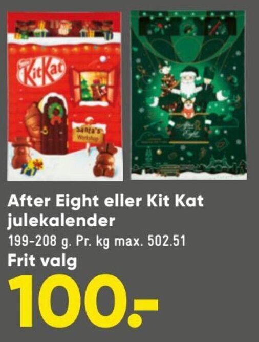 After Eight Eller Kit Kat Julekalender Tilbud Hos Bilka