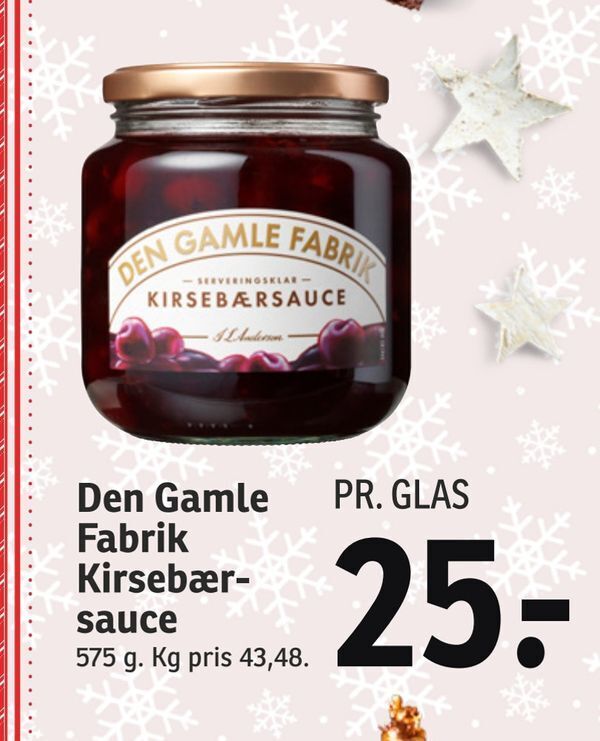 Den gamle fabrik kirsebær sauce tilbud hos SPAR