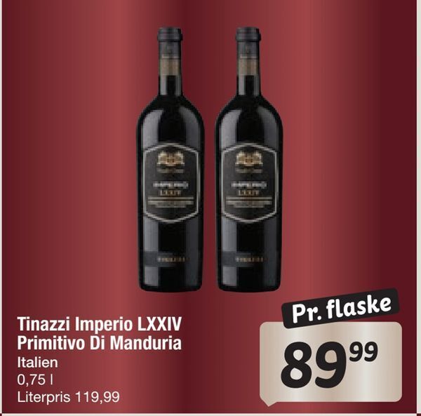 Tinazzi Imperio Lxxiv Primitivo Di Manduria Tilbud Hos Fakta Tyskland