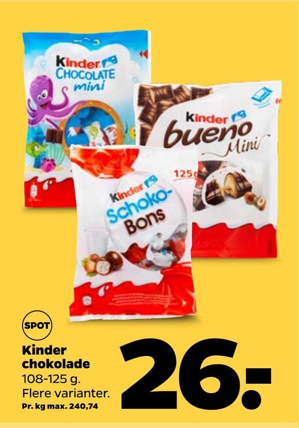 Kinder Chokolade Tilbud Hos Netto