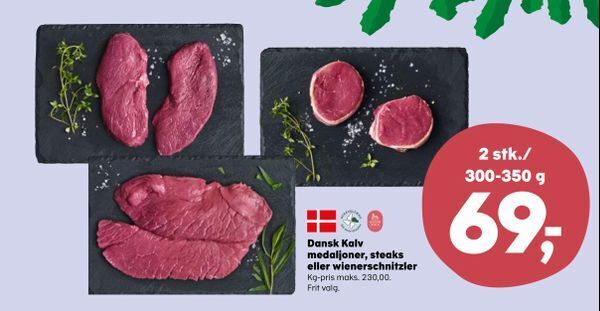 Dansk Kalv Medaljoner Steaks Eller Wienerschnitzler Tilbud Hos