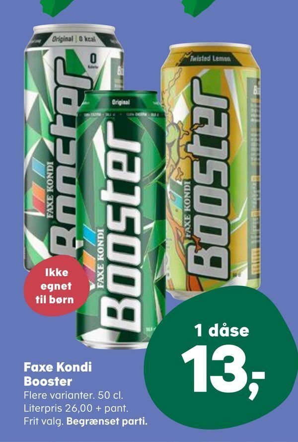 Faxe Kondi Booster Tilbud Hos Kvickly