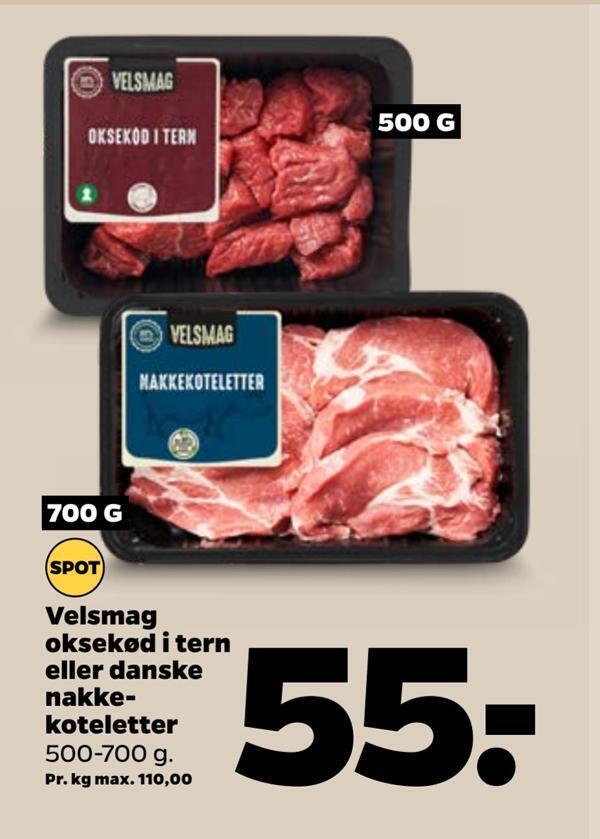 Velsmag Oksek D I Tern Eller Danske Nakke Koteletter Tilbud Hos Netto