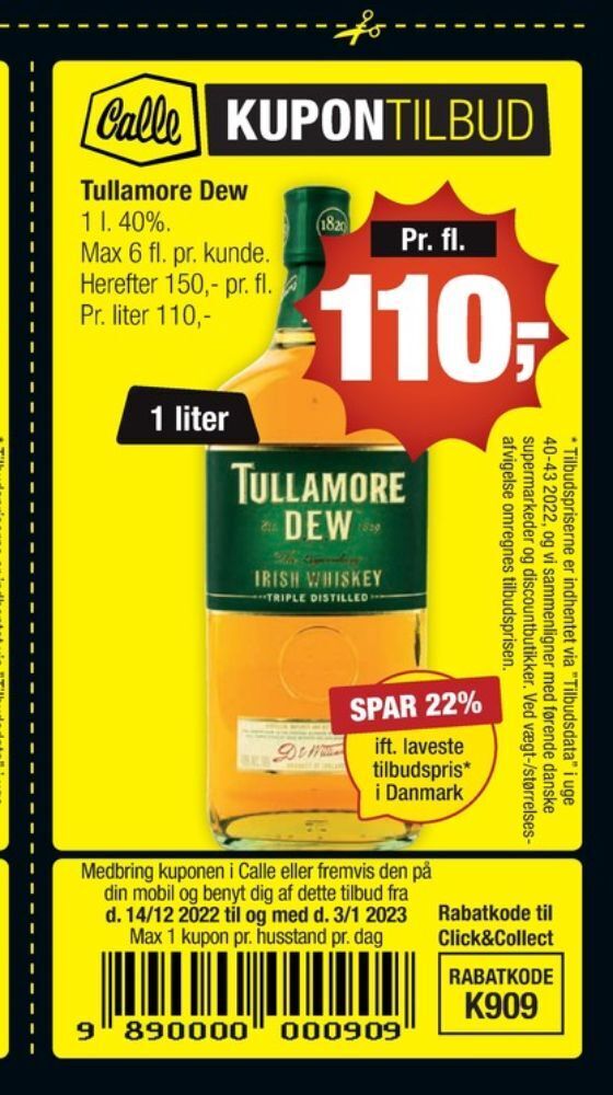 Tullamore Dew Whisky Tilbud Hos Calle