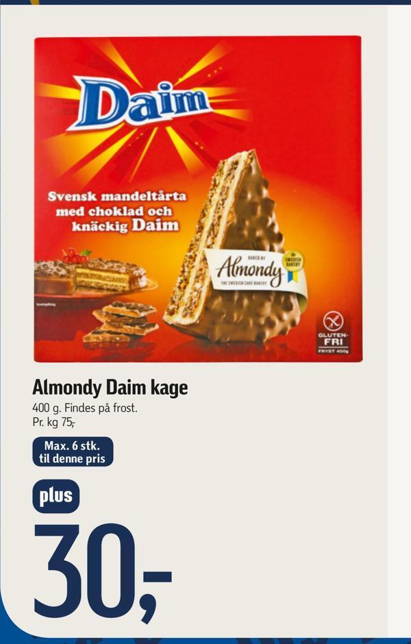 Almondy daim kage tilbud hos Føtex