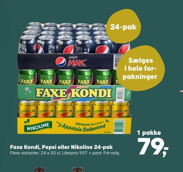 Faxe Kondi Pepsi Eller Nikoline Tilbud Hos Superbrugsen