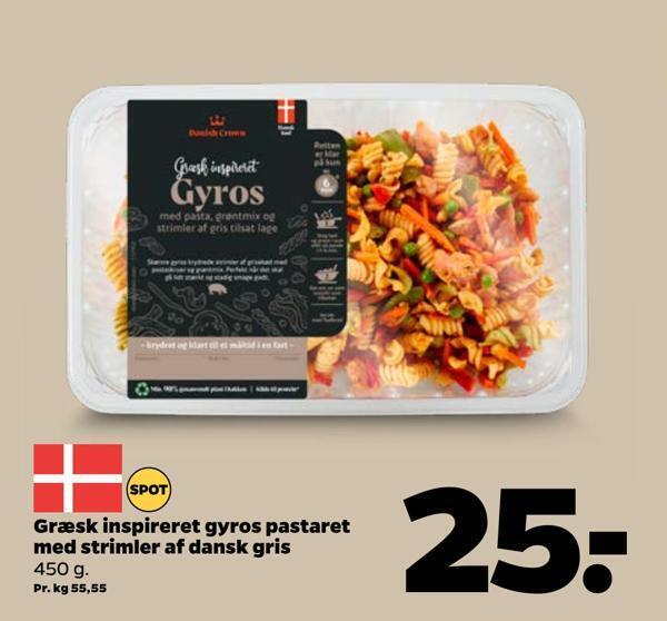 Gr Sk Inspireret Gyros Pastaret Med Strimler Af Dansk Gris Tilbud Hos Netto