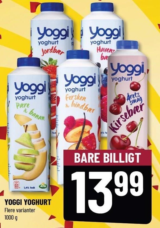 Yoggi yoghurt tilbud hos Løvbjerg