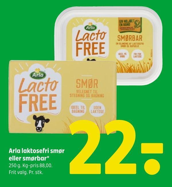 Arla laktosefri smør eller smørbar tilbud hos Coop 365