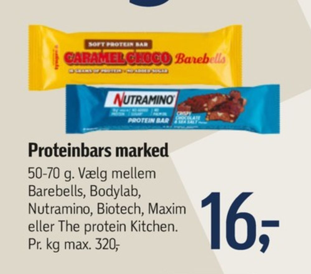 Nutramino energibar tilbud hos Føtex