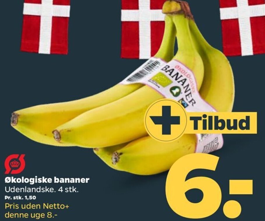 Kologiske Bananer Stk Tilbud Hos Netto