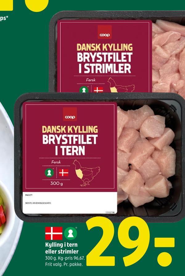 Kylling I Tern Eller Strimler Tilbud Hos Coop 365