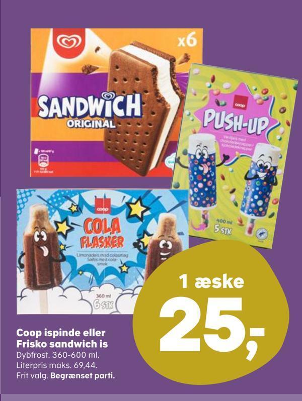 Coop Ispinde Eller Frisko Sandwich Is Tilbud Hos SuperBrugsen