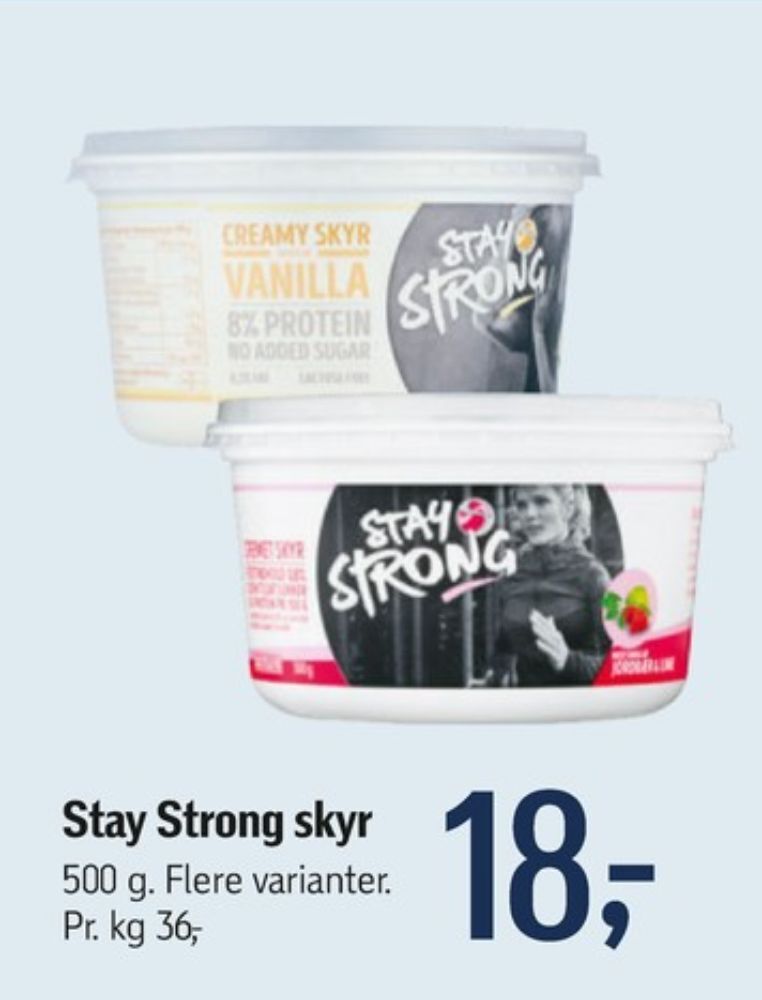 Stay Strong Skyr Vanilje Tilbud Hos F Tex