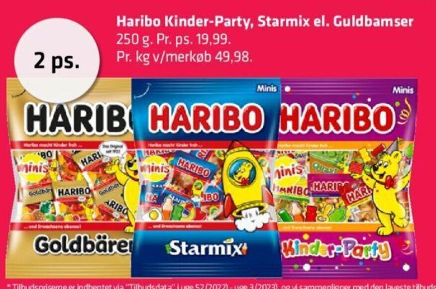 Haribo Kinder Party Starmix El Guldbamser Tilbud Hos Fleggaard