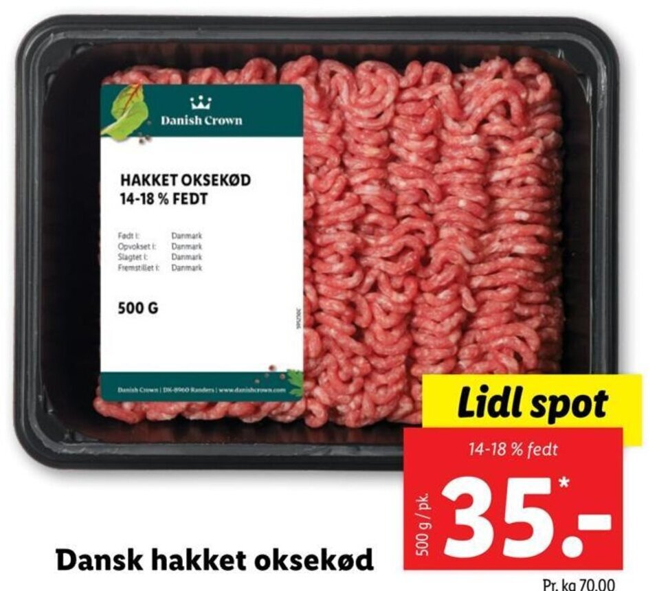 Dansk Hakket Oksek D Tilbud Hos Lidl