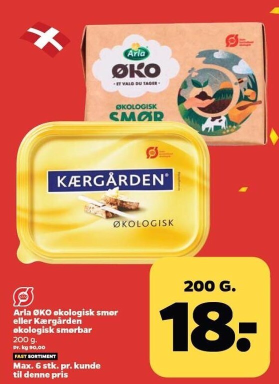 Arla øko økologisk smør el kærgården økologisk smørbar tilbud hos Netto