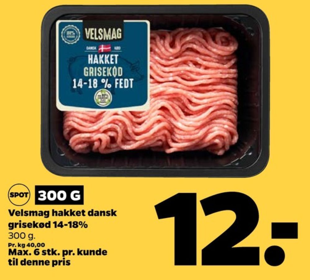 Velsmag hakket grisekød tilbud hos Netto